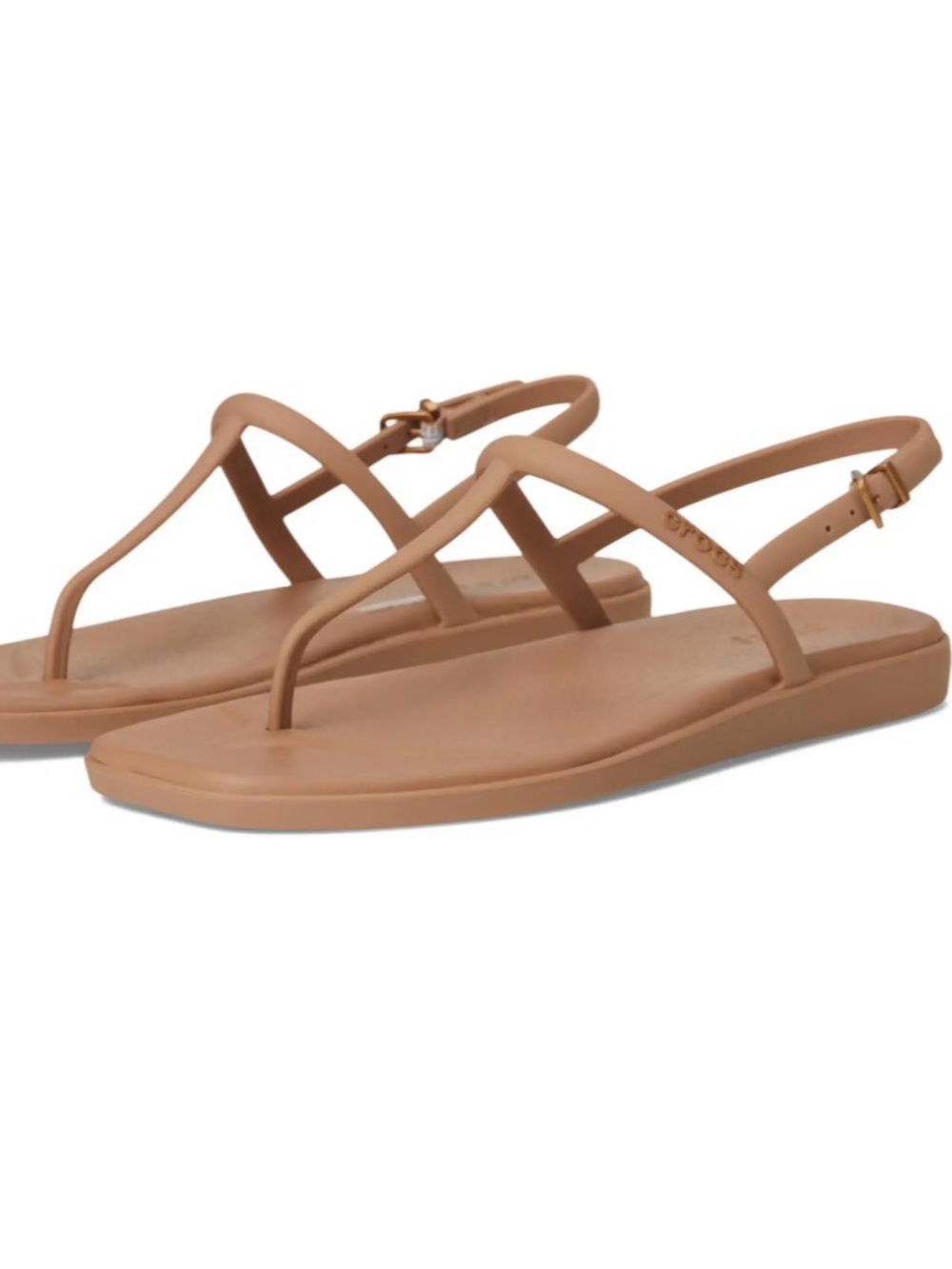 CROCS Women's Miami Thong Minimal T-Strap Sandals in Tan